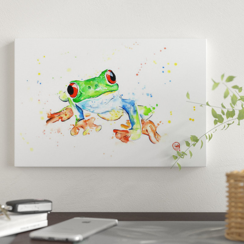 «Tree Frog», impression sur toile tendue, H 8 po x l 12 po x P 0,75 po, Pas de tapis, Toile tendue