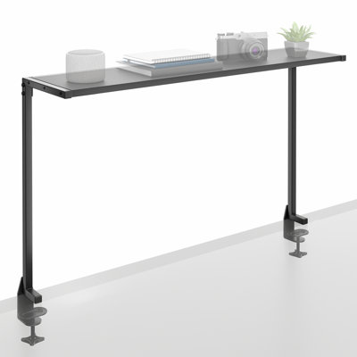 VIVO 38" Black Clamp-on Overhead Desk Shelf Mount, Raised Desktop Organizer