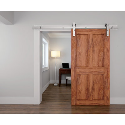 Stainless Steel Single Door Barn Door Hardware Kit Standard Single
