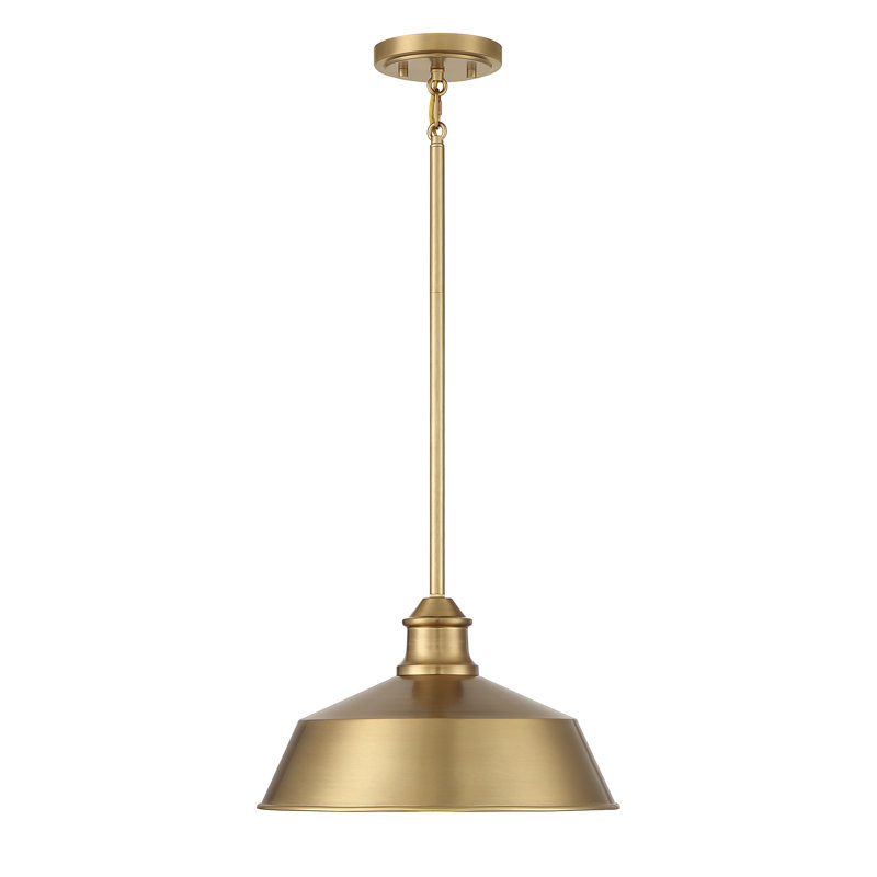 Jeb 1-Light Single Pendant, Natural Brass