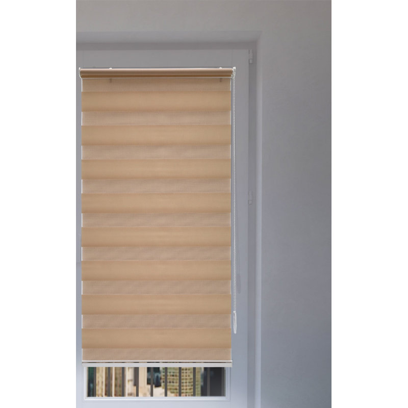 Klemmfi Room Darkening Zebra Shades, Beige, 150cm L x 50cm W