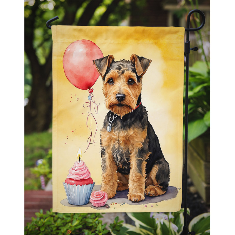 Drapeau de jardin «Happy Birthday», Terrier gallois