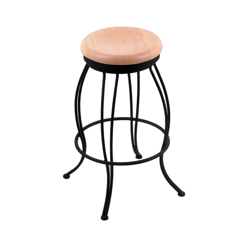 Georgian 30" Swivel Bar Stool, Wood-Natural Oak