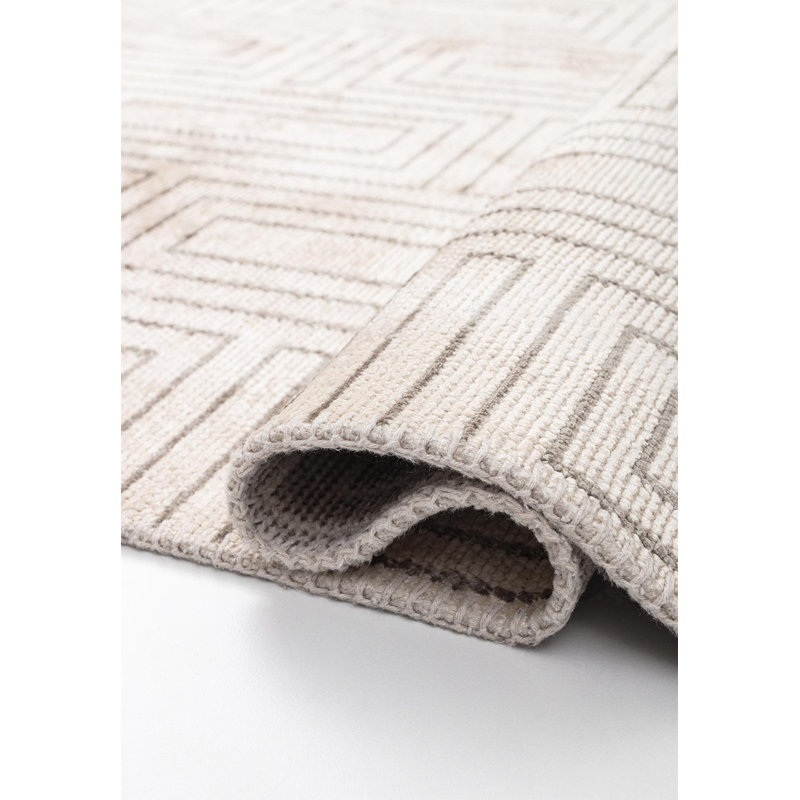 Geometric Rectangles Contemporary Area Rug, Square 9'10"