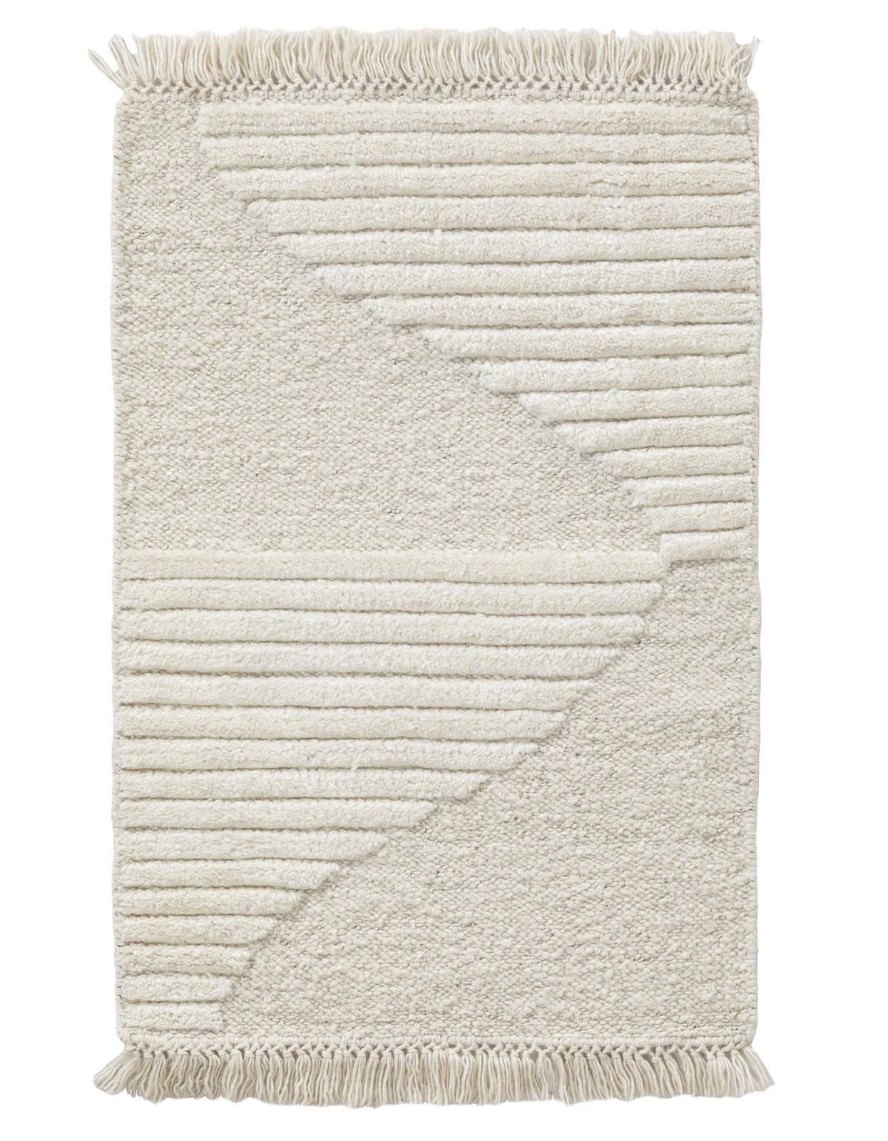 Alar Ivory Hand-Woven Wool Rug, Rectangle 2' x 3'