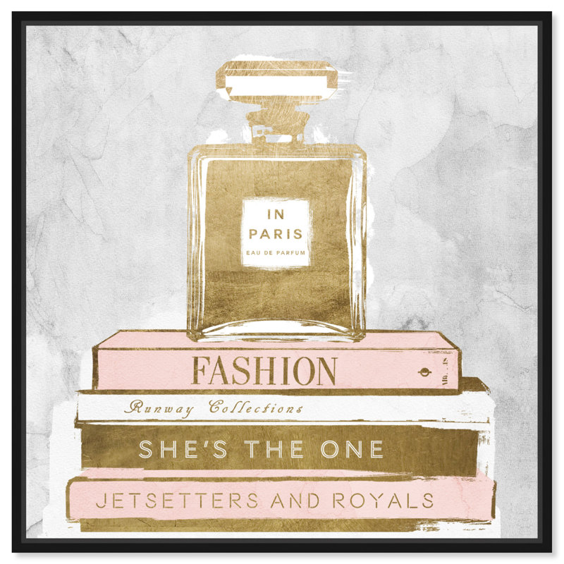 «Perfume and Books Gray», impression, H 24 po x l 24 po x P 1,5 po, Noir