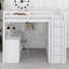 Lit mezzanine contemporain avec tiroirs, bureau et garde-robe-128971185