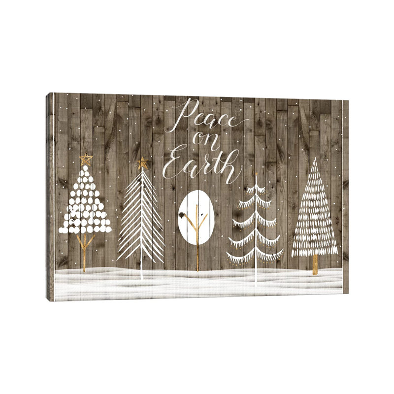 «Wooded White Christmas Collection A» par Grace Popp, reproduction d'art sur toile tendue, H 8 po x l 12 po x P 0,75 po