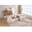 Canapé courbé désossé, canapé modulaire à compression de 110 po, blanc haute densité, canapé-lit pour salon, salon, appartement, chenille-884160442
