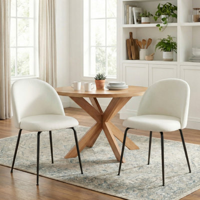 Chaise de salle à manger rembourrée moderne H 30 po avec pieds en métal effilés pour salle à manger de café