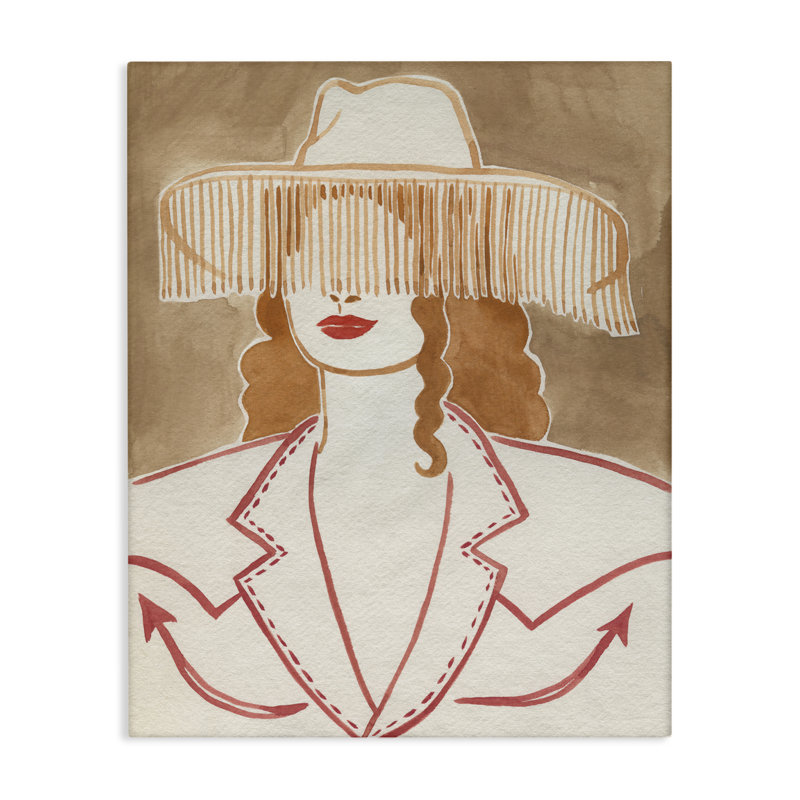  «Western Cowgirl Fashion», art mural sur toile par Grace Popp, H 40 po x l 30 po