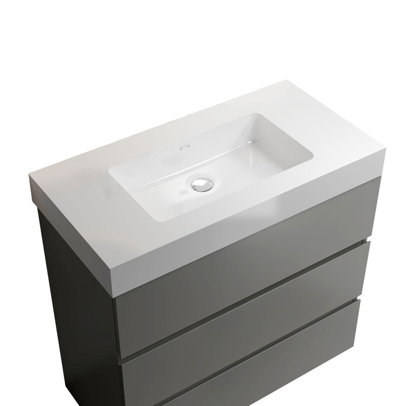 35.8'' Bathroom Vanity with Ceramic Top