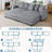 101"W Corduroy Sofa Bed With 2 Ottomans-1980238307