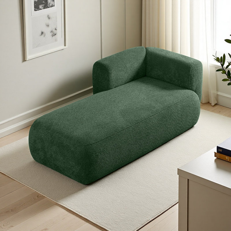 Méridienne Boucle Méridienne Fluffy, Orienté à gauche (vu de face), Vert