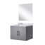 Meuble-lavabo simple gris foncé 24 po X P 22 po P, comptoir en marbre de Carrare et Miroir