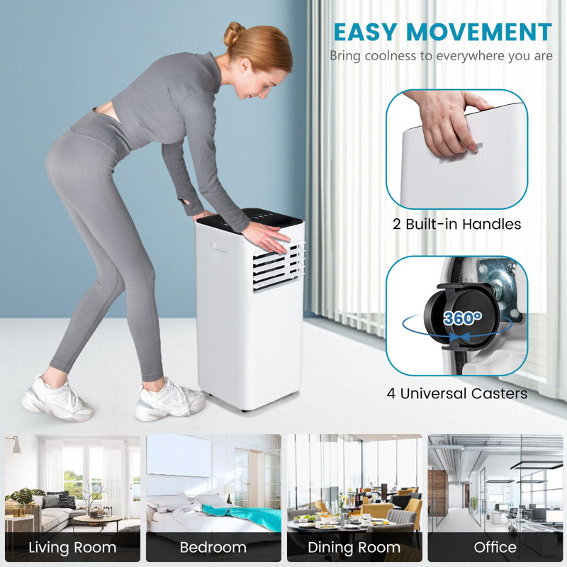 Climatiseur portatif Giantex 10000 BTU pour 350 pieds carrés avec télécommande incluse