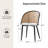 Mid-Century Modern Dinning Chair with Rattan Hollow Backrest (Set of 2)-1675005249