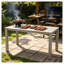 Table de salle à manger d'extérieur 68,9 pouces de couleur gris pâle et résistante aux intempéries pour terrasse et jardin