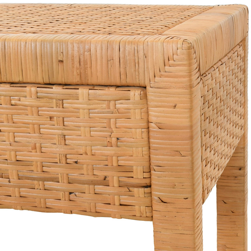 Reed End Table with Storage