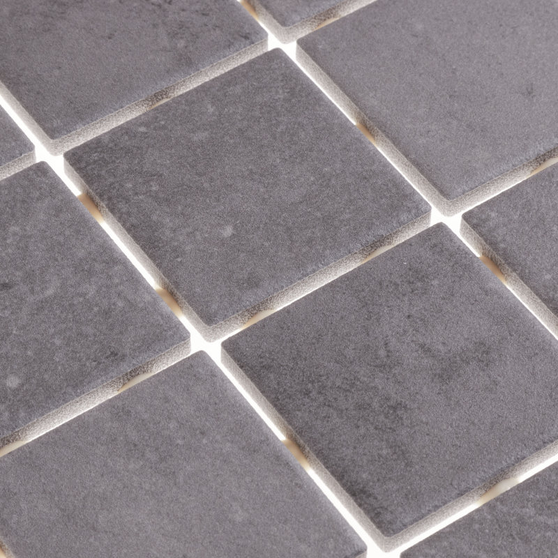 Fairfield 2" x 2" Ceramic Mosaic Tile, Ash Gray