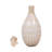 Decorative Teardrop Glass Flower Vase with Leaf Topper Lid for Home Decor - Elegant Tall Table Vase for Living Room and Office Display - Ivory & Tan-45710076