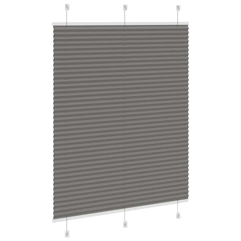 Room Darkening Pleated Shade, 110cmW x 100cmL, Anthracite