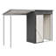 Remise durable en acier galvanisé de 5 pi x 3 pi et abri de jardin, rangement facile à assembler avec pergola ouverte, remise tout-en-un 2 en 1 pour le rangement des outils, le patio et la cour