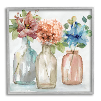 Arrangement botanique floral dans un vase floral par Nan - Peinture