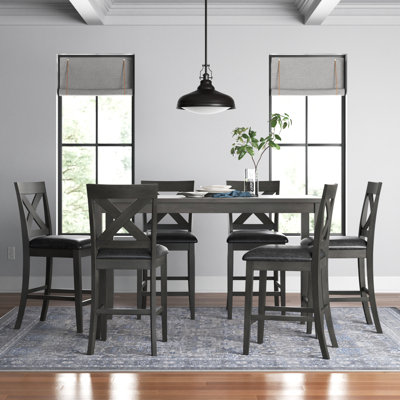 Lashbrook 7 Piece Counter Height Solid Wood Dining Set
