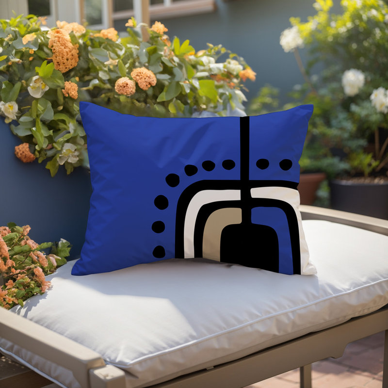 Coussin lombaire réversible intérieur / extérieur Sofi Minimalist, H 14 po x l 20 po, Marine