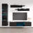 Beoll 85" Modern Floating Wall Mounted Entertainment Center with 16-Color LED Lighting, High Gloss Finish-823390920