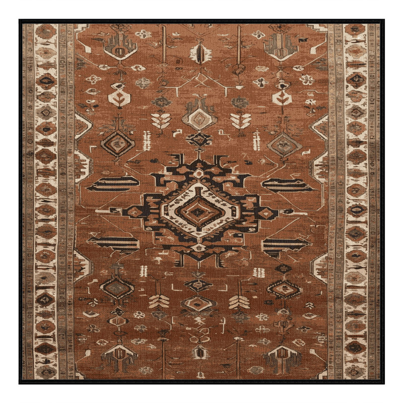 Tapis brun lavable à la machine, Carré 3 pi