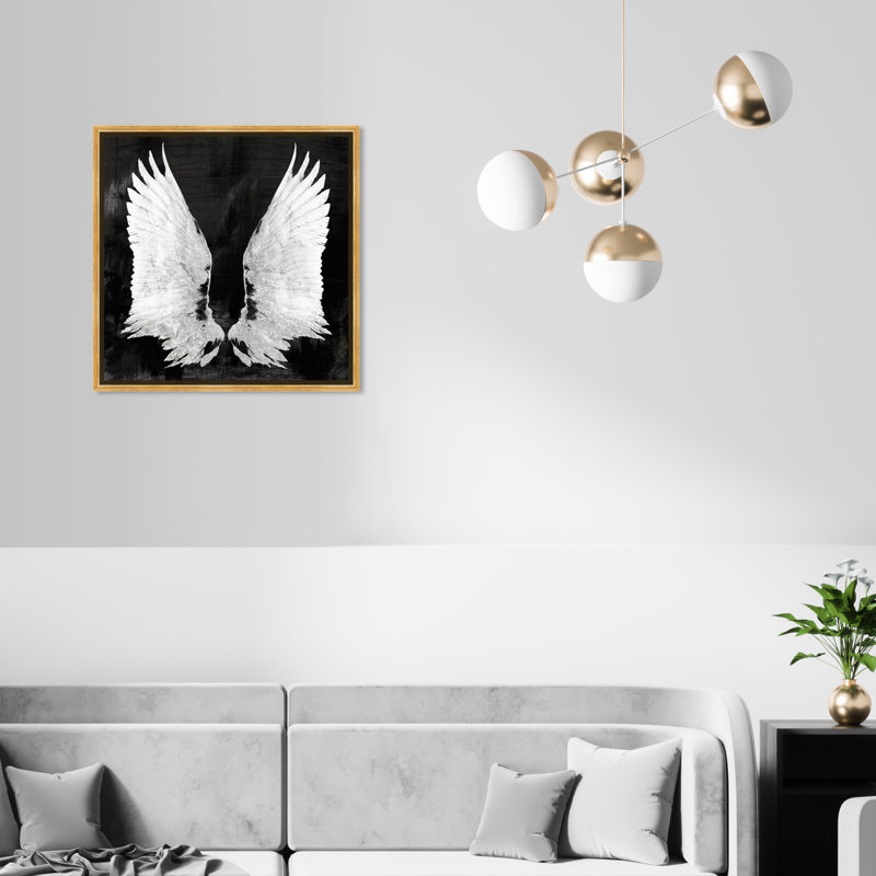 " My Night Wings " Painting Print, 20" H x 20" W x 1.5" D, Gold