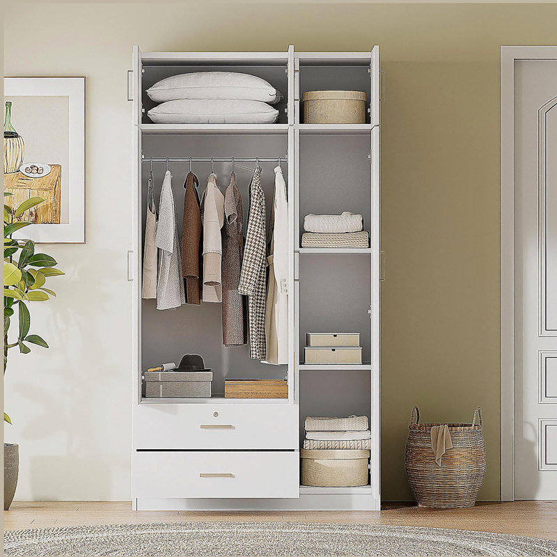 Armoire à miroir 3 portes avec 2 tiroirs et armoire supérieure