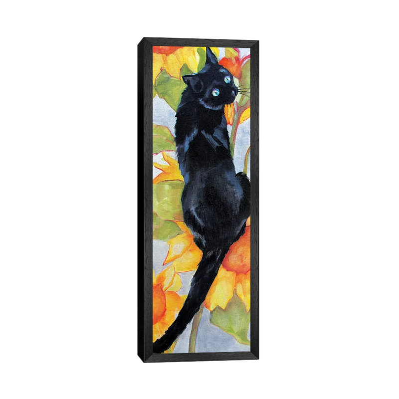 Koshka by Maxine Shore - Painting on Canvas, 30.48 cm H x 91.44 cm W, Black Framed
