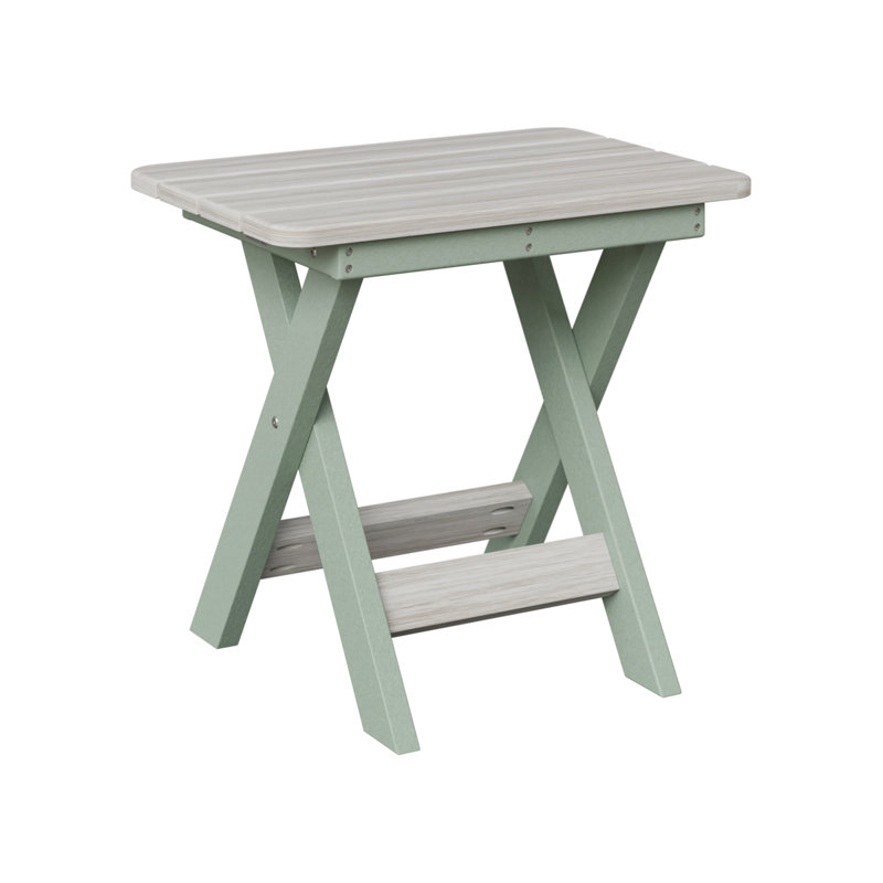 Berlin Gardens Folding End Table, Seashell, Seafoam