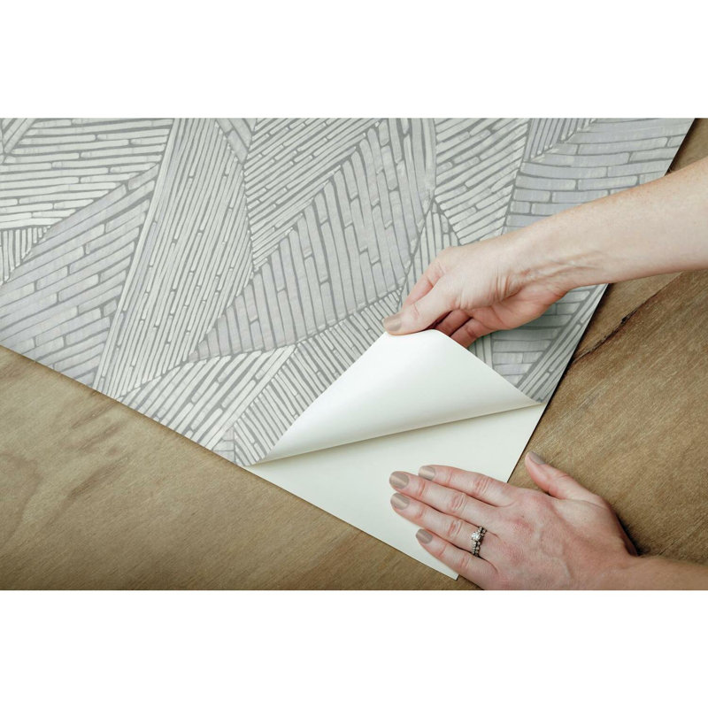 Rouleau de papier peint autocollant Eastford, Gris / blanc