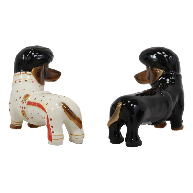 Ensemble de 2 figurines Thummepalli King of Rock and Roll Dachshund