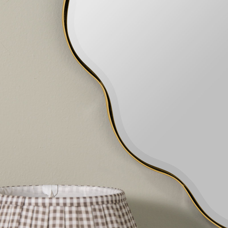 Cleo Scalloped Metal Mirror, Gold