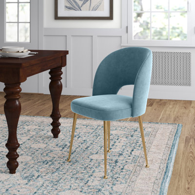 Chaise en velours Rizo Cognac