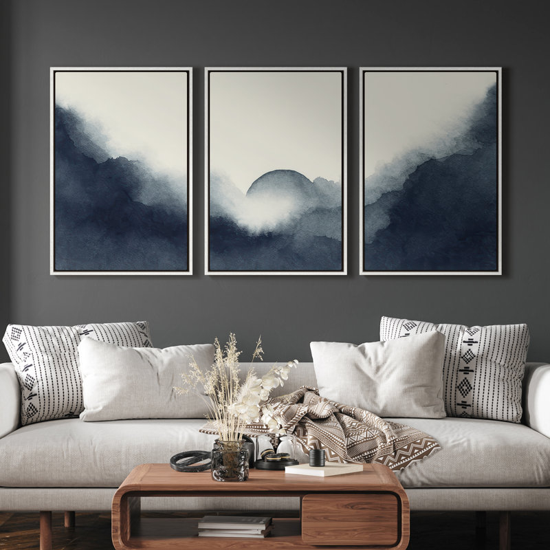 Framed Canvas wall Art, Vintage Abstract Wall pirnts for Bedroom, 36" H x 24" W, White