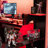 Full Size Wood Loft Bed With Power Outlet & USB/Type-C Ports, Integrated Cable Management, And RGB Light, Red-167161701