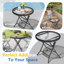 Table d'appoint d'extérieur pliée avec plateau rond en verre Hicham L 17,7 po x l 17,7 po-2040991142-2065053540