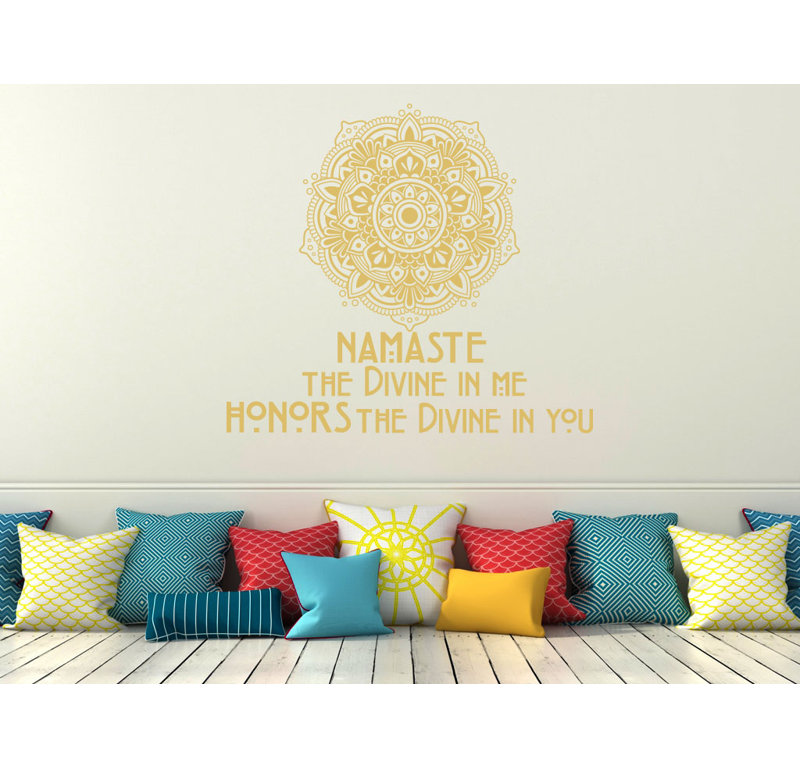 Décalcomanie murale décoration mandala Namaste, Crème