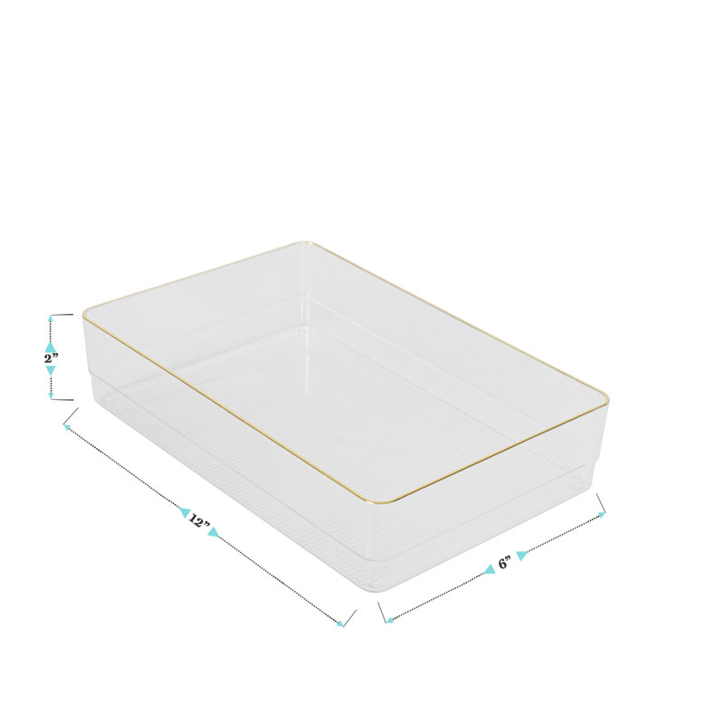 Organisateurs de tiroir de bureau empilables en plastique Martha Stewart Kerry - 12 po x 6 po
