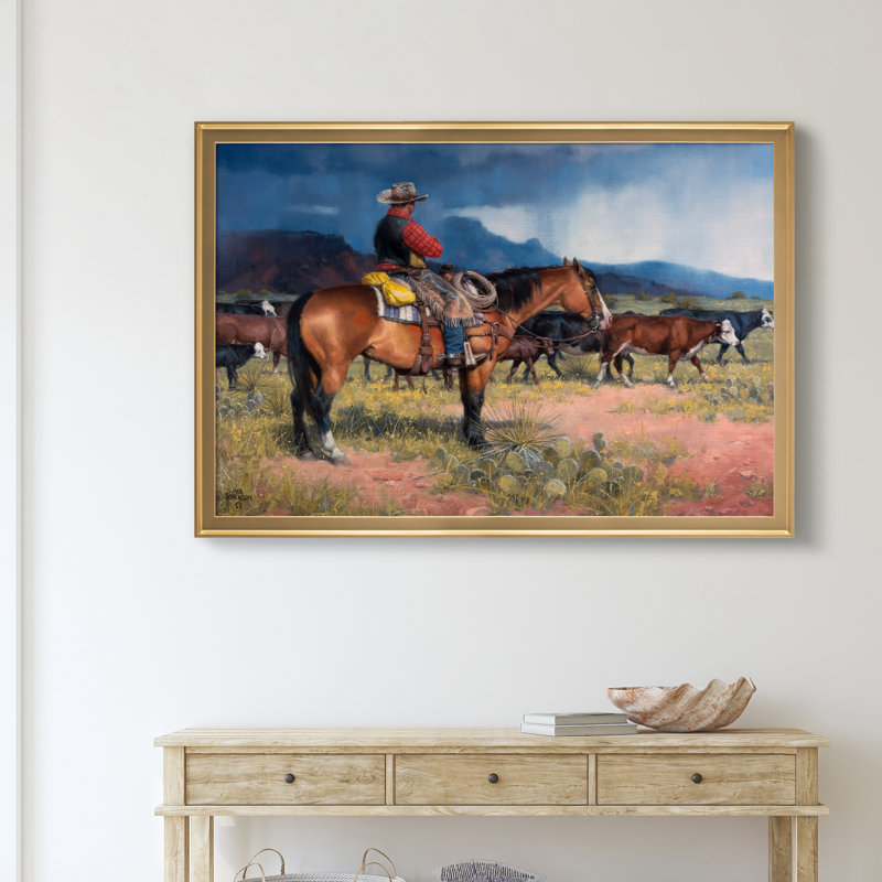 «Twenty Years in the Saddlepremium», reproduction d'art sur toile encadrée, H 30,5 po x l 42,5 po x P 1,5 po, Doré