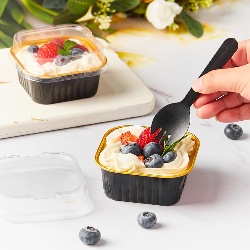 TAKKUI 50 Angel Food Cake Pan, Black/Gold
