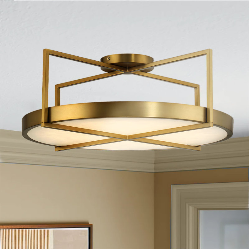 Rosmarin Alabaster LED Semi Flush Mount
