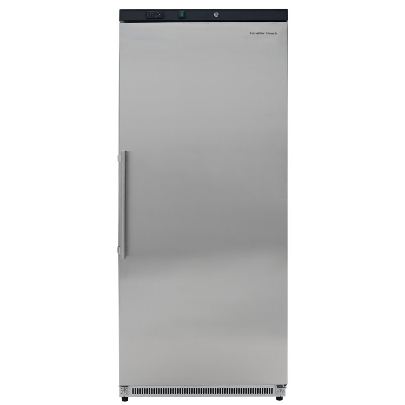 Hamilton Beach 19.2 Cu. Ft. Commercial Refrigerator, 543 Litre Upright Fridge with Electronic Temperature Controls, Stainless Steel