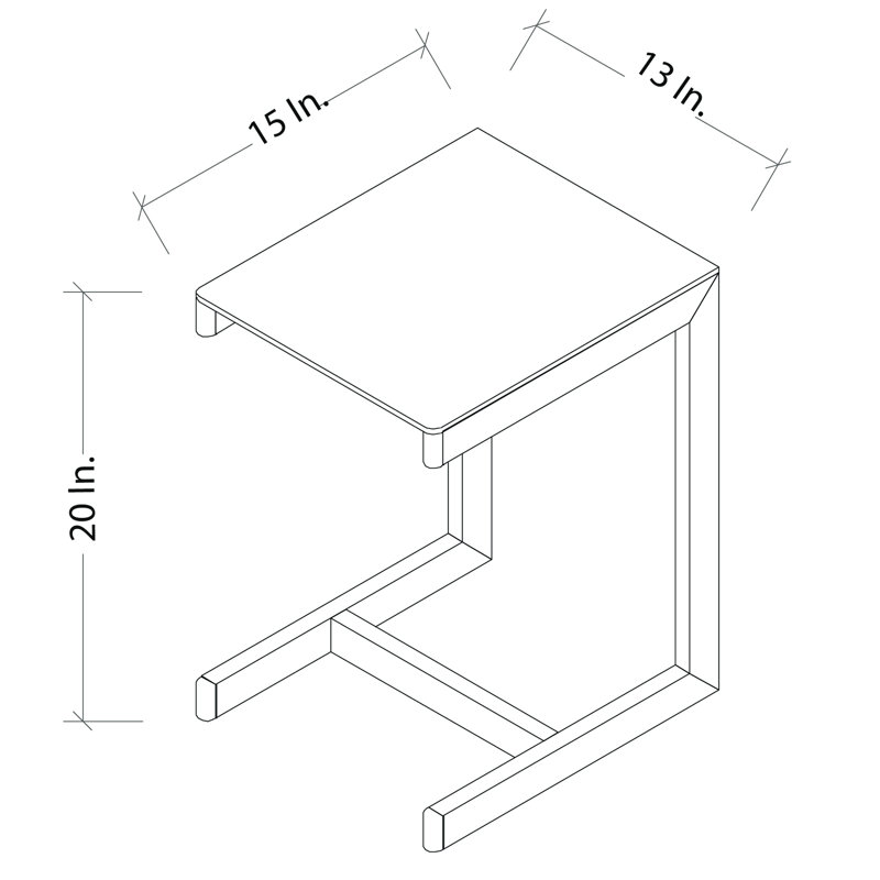 Rectangular Outdoor Side Table , 15 " W 13 " D
